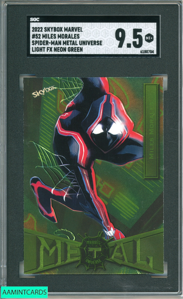 2022 SKYBOX MARVEL MILES MORALES #52 SPIDERMAN METAL UNIVERSE SGC 9.5 6180704