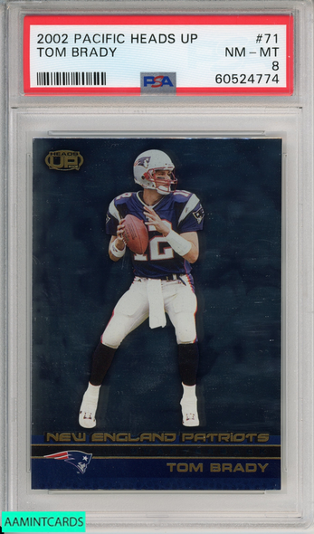 2002 PACIFIC HEADS UP TOM BRADY #71 NEW ENGLAND PATRIOTS PSA 8 NM-MT 60524774