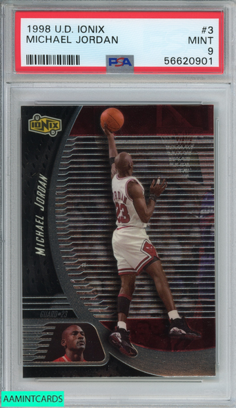 1998 UPPER DECK IONIX MICHAEL JORDAN #3 CHICAGO BULLS HOF PSA 9 MINT 56620901