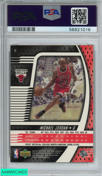 1998 UPPER DECK IONIX MICHAEL JORDAN #5 CHICAGO BULLS HOF PSA 9 MINT 56621016