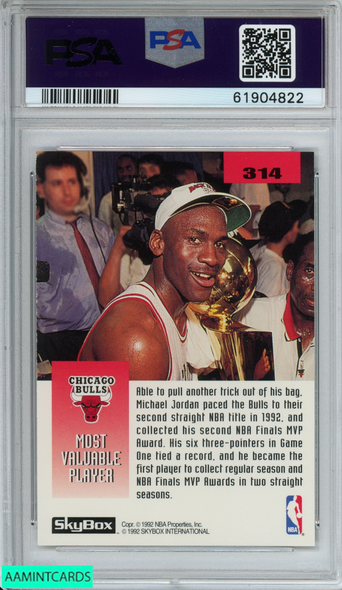 1992 SKYBOX MICHAEL JORDAN #314 CHICAGO BULLS HOF PSA 9 MINT 61904822