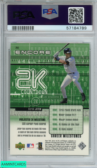 1999 UPPER DECK ENCORE 2K COUNTDOWN DEREK JETER #2K2 YANKEES HOF PSA 8 NM-MT 57184789