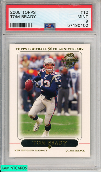 2005 TOPPS TOM BRADY #10 NEW ENGLAND PATRIOTS PSA 9 MINT 57190102