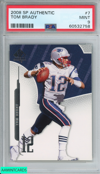 2008 SP AUTHENTIC TOM BRADY #7 NEW ENGLAND PATRIOTS PSA 9 MINT 60532758