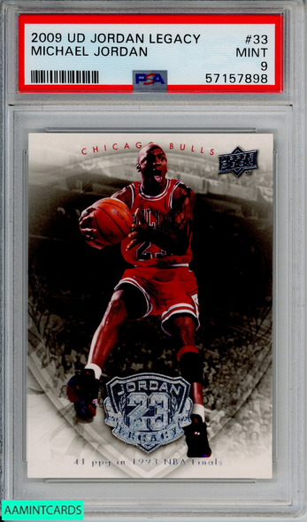 2009 UPPER DECK JORDAN LEGACY MICHAEL JORDAN #33 CHICAGO BULLS HOF PSA 9 MINT 57157898