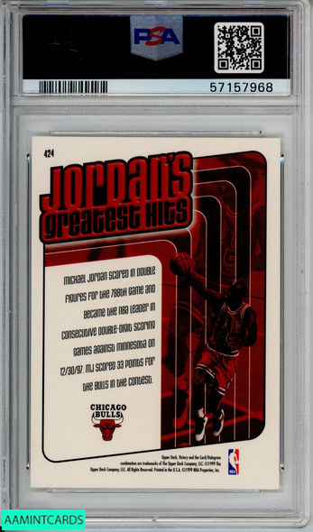 1999 UPPER DECK VICTORY MICHAEL JORDAN #424 CHICAGO BULLS HOF PSA 9 MINT 57157968