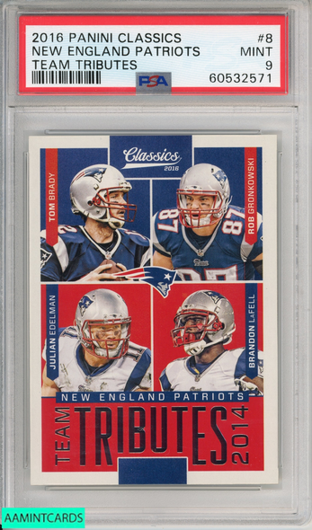 2016 PANINI CLASSICS NEW ENGLAND PATRIOTS #8 TEAM TRIBUTES PATRIOTS PSA 9 MINT 60532571