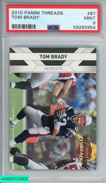 2010 PANINI THREADS TOM BRADY #87 NEW ENGLAND PATRIOTS PSA 9 MINT 59265954