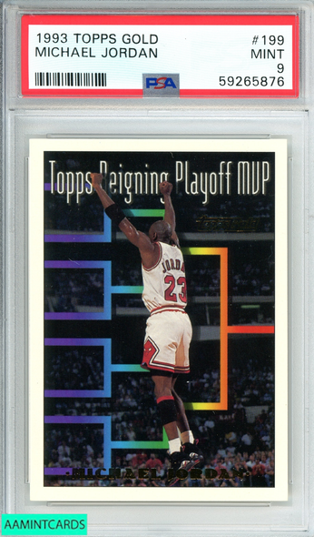 1993 TOPPS GOLD MICHAEL JORDAN #199 CHICAGO BULLS HOF GOAT!! PSA 9 MINT 59265876