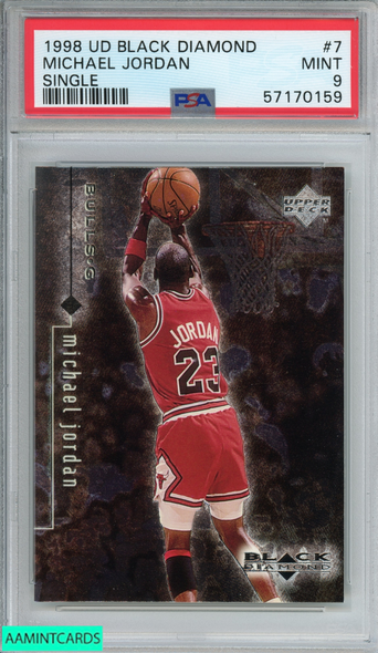 1998 UPPER DECK BLACK DIAMOND MICHAEL JORDAN #7 SINGLE CHICAGO BULLS PSA 9 MINT 57170159