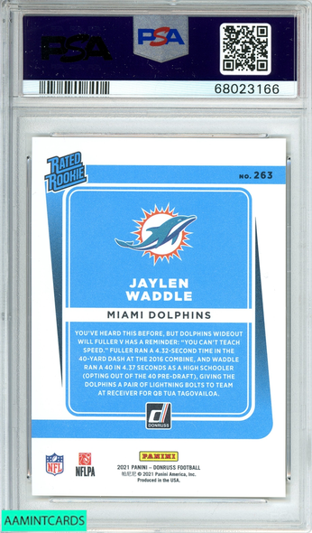 2021 PANINI DONRUSS JAYLEN WADDLE #263 PRESS PROOF PREMIUM RC PSA 10 GEM MT 68023166