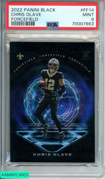 2022 PANINI BLACK FORCEFIELD CHRIS OLAVE #FF14 FORCEFIELD ROOKIE PSA 9 POP 1!! 70007663