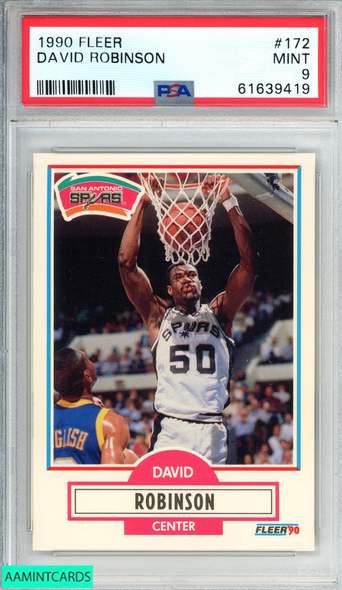 1990 FLEER DAVID ROBINSON #172 SAN ANTONIO SPURS HOF PSA 9 MINT 61639419