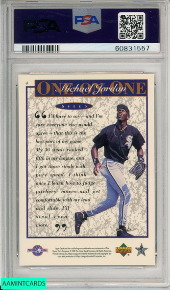 1995 UPPER DECK MINOR LEAGUE SPEED #4 MJ ONE ON ONE BARONS HOF PSA 9 MINT 60831557