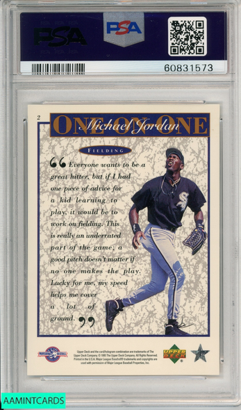 1995 UPPER DECK MINOR LEAGUE FIELDING #2 MJ ONE ON ONE BARONS HOF PSA 9 MINT 60831573