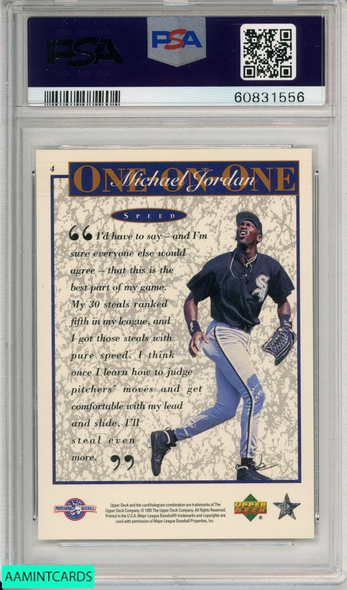 1995 UPPER DECK MINOR LEAGUE SPEED #4 MJ ONE ON ONE BARONS HOF PSA 9 MINT 60831556