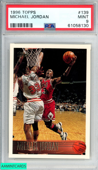 1996 TOPPS MICHAEL JORDAN #139 CHICAGO BULLS HOF PSA 9 MINT 61058130