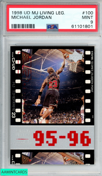 1998 UPPER DECK MJ LIVING LEGEND MICHAEL JORDAN #100 BULLS HOF PSA 9 MINT 61101801