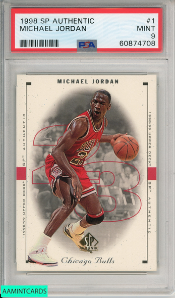 1998 SP AUTHENTIC MICHAEL JORDAN #1 CHICAGO BULLS HOF PSA 9 MINT 60874706 -  AA Mint Cards