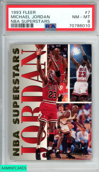 1993 FLEER NBA SUPERSTARS MICHAEL JORDAN #7 CHICAGO BULLS HOF PSA 8 NM-MT 70786010
