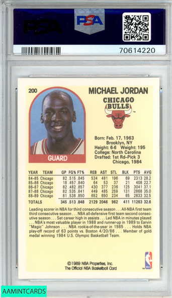 1989 HOOPS MICHAEL JORDAN #200 CHICAGO BULLS HOF PSA 8 NM-MT 70614220