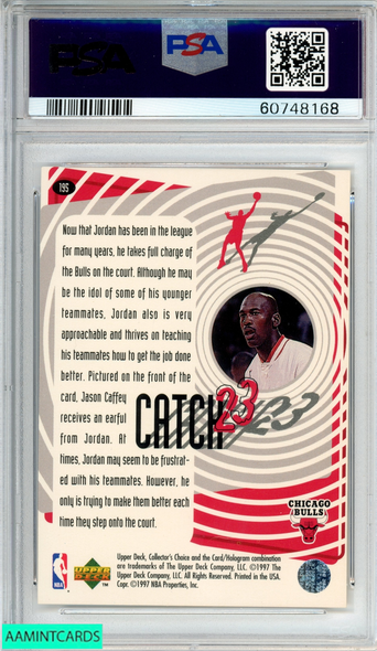 1997 COLLECTORS CHOICE MICHAEL JORDAN #195 CATCH 23-NATURAL BORN LDR PSA 9 MINT 60748168