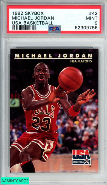 1992 SKYBOX USA BASKETBALL MICHAEL JORDAN #42 CHICAGO BULLS HOF PSA 9 MINT 62309756