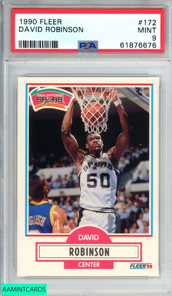 1990 FLEER DAVID ROBINSON #172 SAN ANTONIO SPURS HOF PSA 9 MINT 61876676