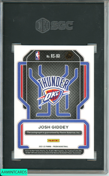 2021-22 PANINI PRIZM JOSH GIDDEY #RS-JGI ROOKIE SIGNATURES SGC 9 MT AUTO 10 1022776