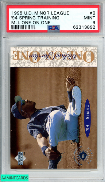1995 UPPER DECK MINOR LEAGUE MJ ONE ON ONE 94 SPRING TRAINING #6 PSA 9 MINT 62313892