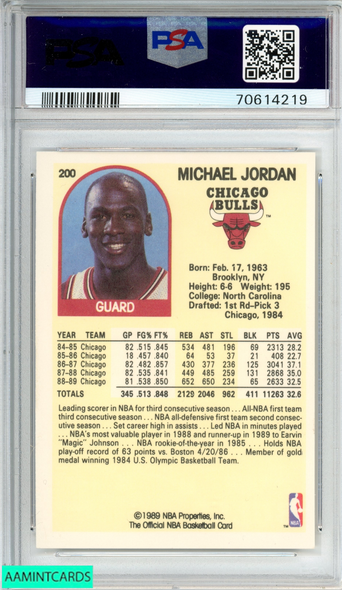 1989 HOOPS MICHAEL JORDAN #200 CHICAGO BULLS HOF PSA 9 MINT 70614219