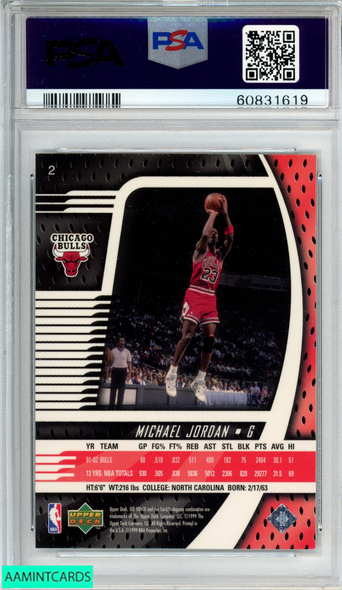 1998 UPPER DECK IONIX MICHAEL JORDAN #2 CHICAGO BULLS HOF PSA 9 MINT 60831619