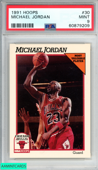 1991 HOOPS MICHAEL JORDAN #30 CHICAGO BULLS HOF PSA 9 MINT 60879209