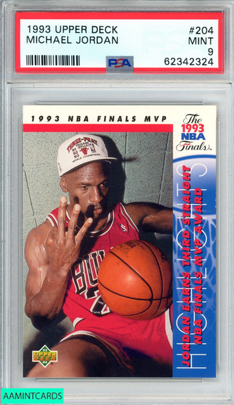 1993 UPPER DECK MICHAEL JORDAN #204 CHICAGO BULLS HOF PSA 9 MINT 62342324