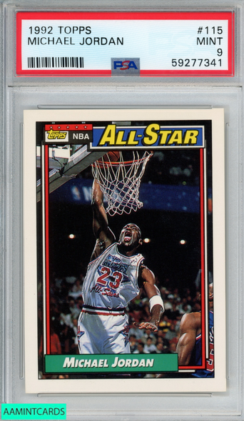 1992 TOPPS MICHAEL JORDAN #115 CHICAGO BULLS HOF PSA 9 MINT 59277341