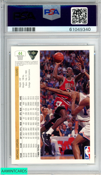 1991 UPPER DECK MICHAEL JORDAN #44 CHICAGO BULLS HOF PSA 9 MINT 61049340