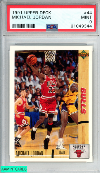 1991 UPPER DECK MICHAEL JORDAN #44 CHICAGO BULLS HOF PSA 9 MINT 61049344