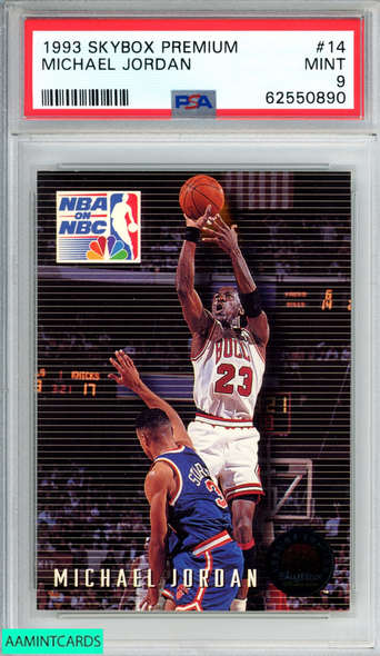 1993 SKYBOX PREMIUM MICHAEL JORDAN #14 CHICAGO BULLS HOF PSA 9 MINT 62550890