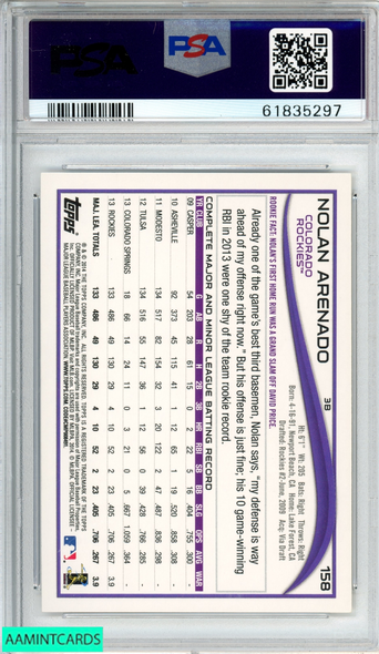 2014 TOPPS OPENING DAY NOLAN ARENADO #158 COLORADO ROCKIES PSA 9 MINT 61835297