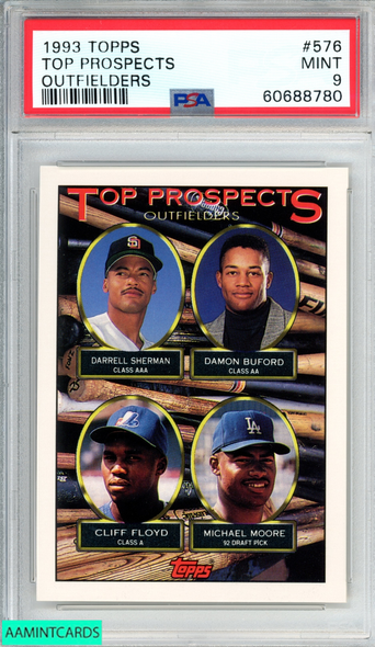 1993 TOPPS TOP PROSPECTS #576 OUTFIELDERS ROOKIE RC PSA 9 MINT 60688780