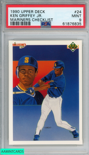 1990 UPPER DECK KEN GRIFFEY JR #24 MARINERS CHECKLIST HOF PSA 9 MINT 61876835