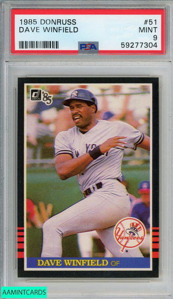 1985 DONRUSS DAVE WINFIELD #51 NEW YORK YANKEES HOF PSA 9 MINT 59277304