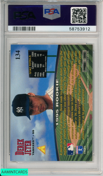 1995 ZENITH DEREK JETER #134 NEW YORK YANKEES HOF PSA 9 MINT 58753912