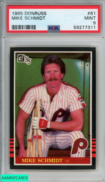 1985 DONRUSS MIKE SCHMIDT #61 PHILADELPHIA PHILLIES HOF PSA 9 MINT 59277311