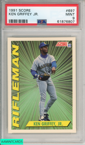 1991 SCORE KEN GRIFFEY JR #697 SEATTLE MARINERS HOF PSA 9 MINT 61876807