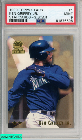 1999 TOPPS STARS KEN GRIFFEY JR #1 STARCARDS 2 STAR SEATTLE MARINERS HOF PSA 9 61876695