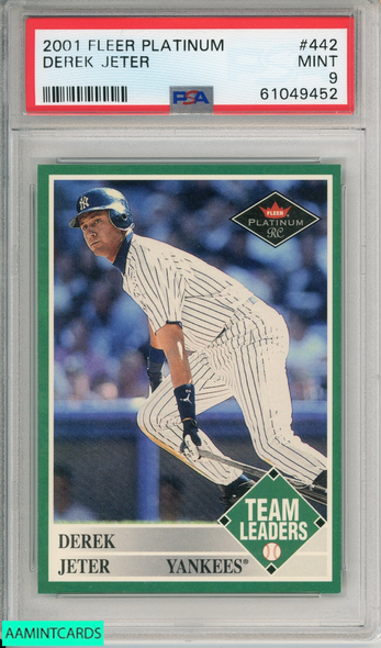 2001 FLEER PLATINUM DEREK JETER #442 NEW YORK YANKEES HOF PSA 9 MINT 61049452