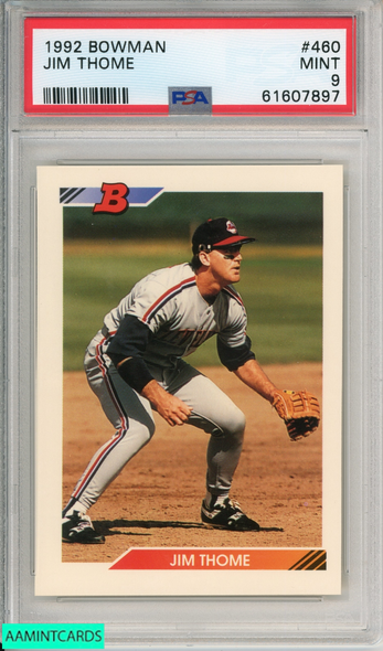 1992 BOWMAN JIM THOME #460 CLEVELAND INDIANS HOF PSA 9 MINT 61607897