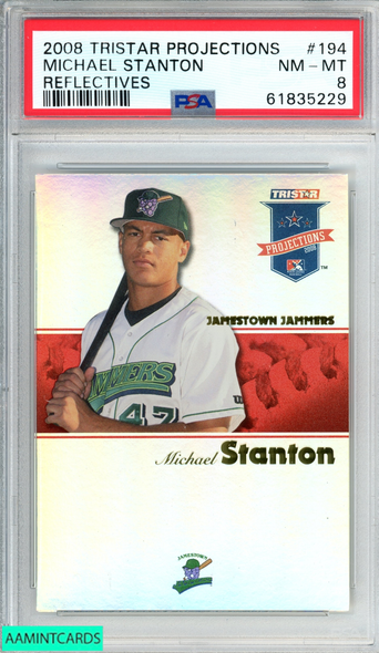 2008 TRISTAR PROJECTIONS GIANCARLO MIKE STANTON #194 REFLECTIVES ROOKIE RC PSA 8 61835229
