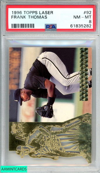 1996 TOPPS LASER FRANK THOMAS #92 CHICAGO WHITE SOX HOF PSA 8 NM-MT 61835282